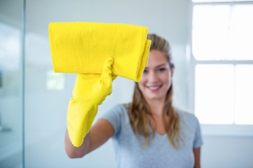 Local cleaners working in a Kingston Upon Thames apartment building