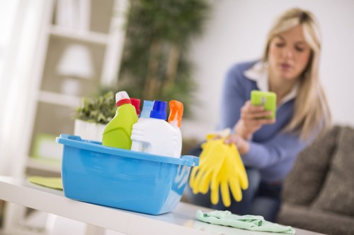 Illustration of a service quality review for a cleaning complaint