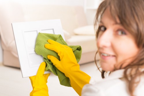 End of tenancy cleaner detailing bathroom fixtures in Kingston Upon Thames